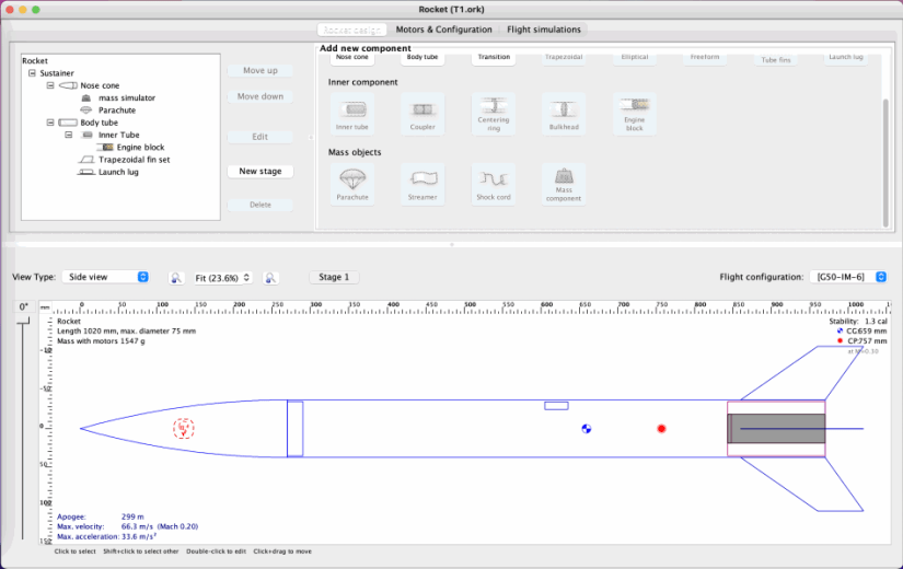 🔺OpenRocket Simulator 📐Rocket design 🚀Flight simulation and motor performance